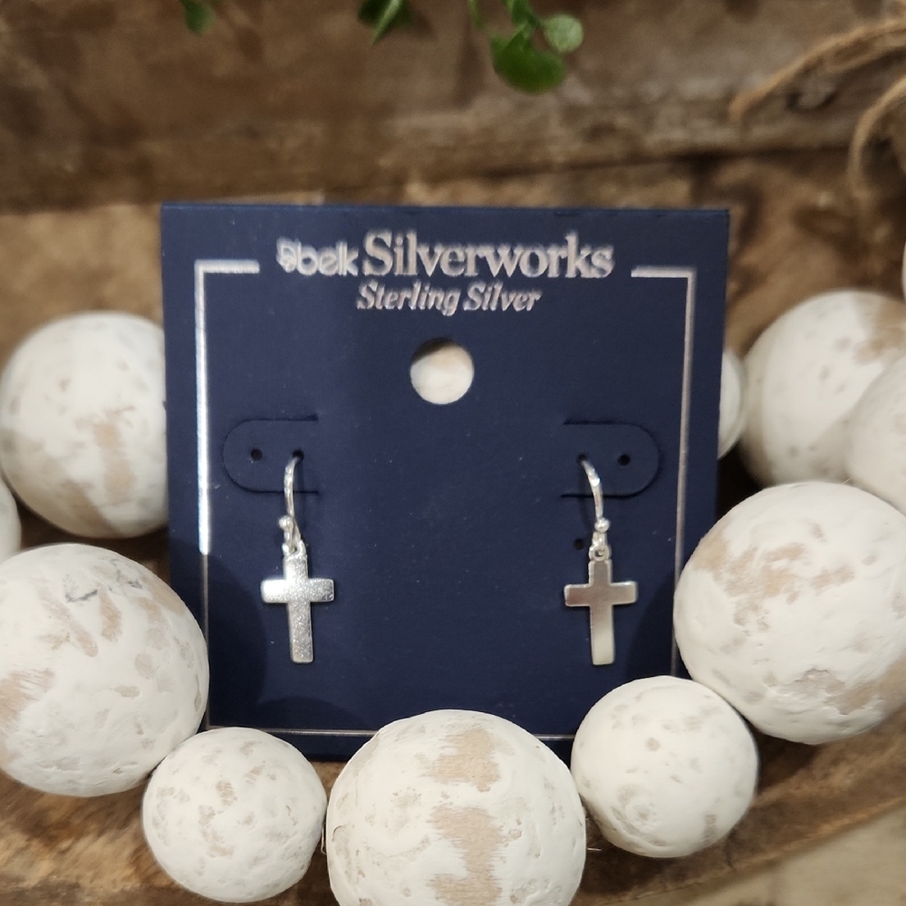 Sterling Silver Cross Earrings